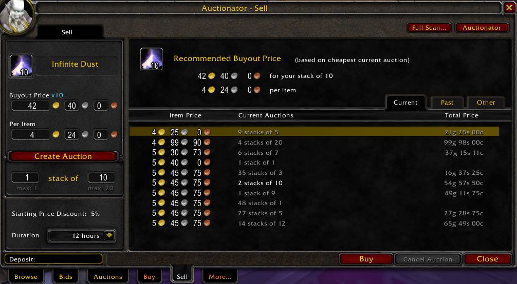 world of warcraft auctioneer addon