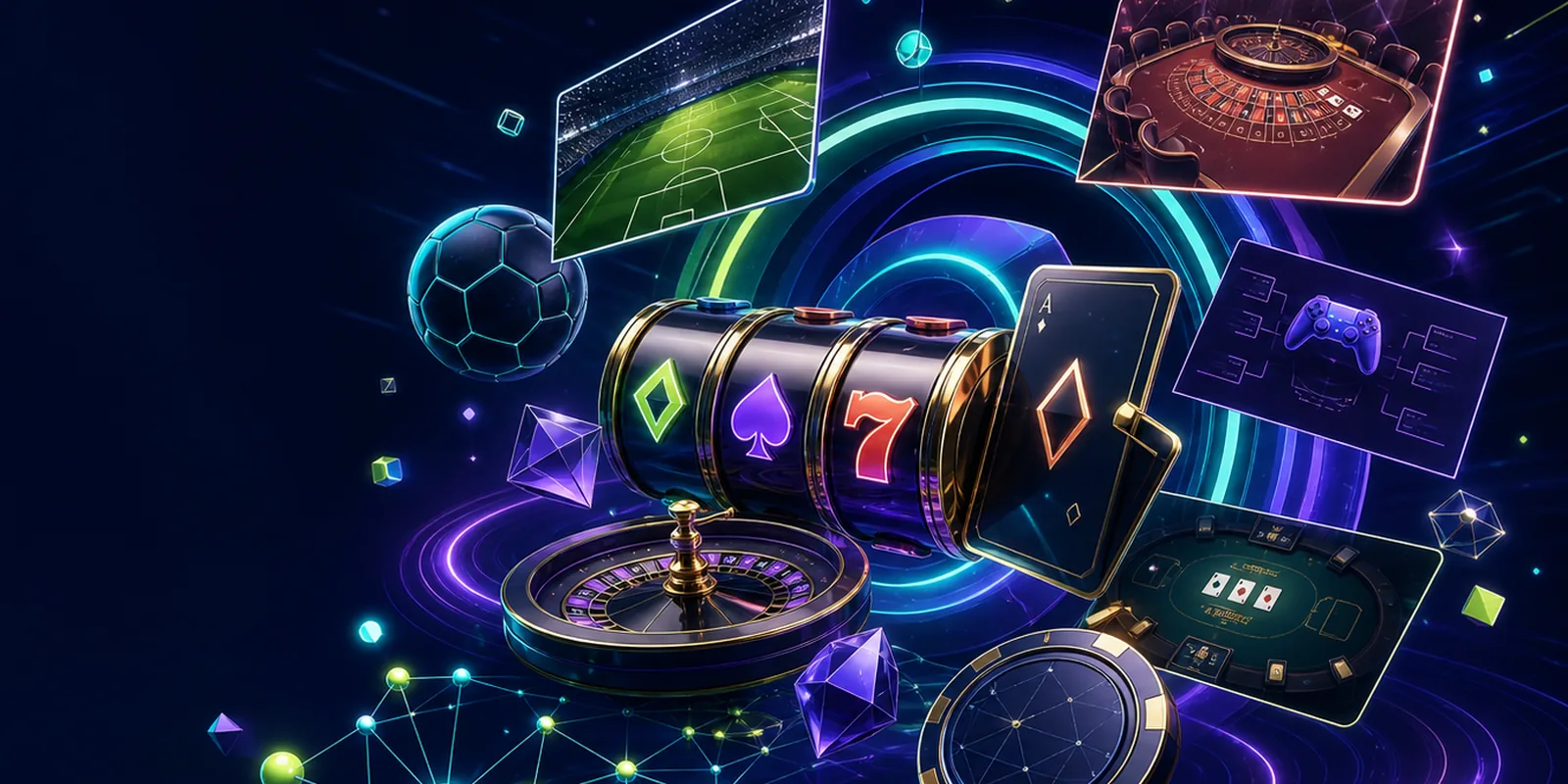 Digital casino game formats including slots, cards, roulette and table games